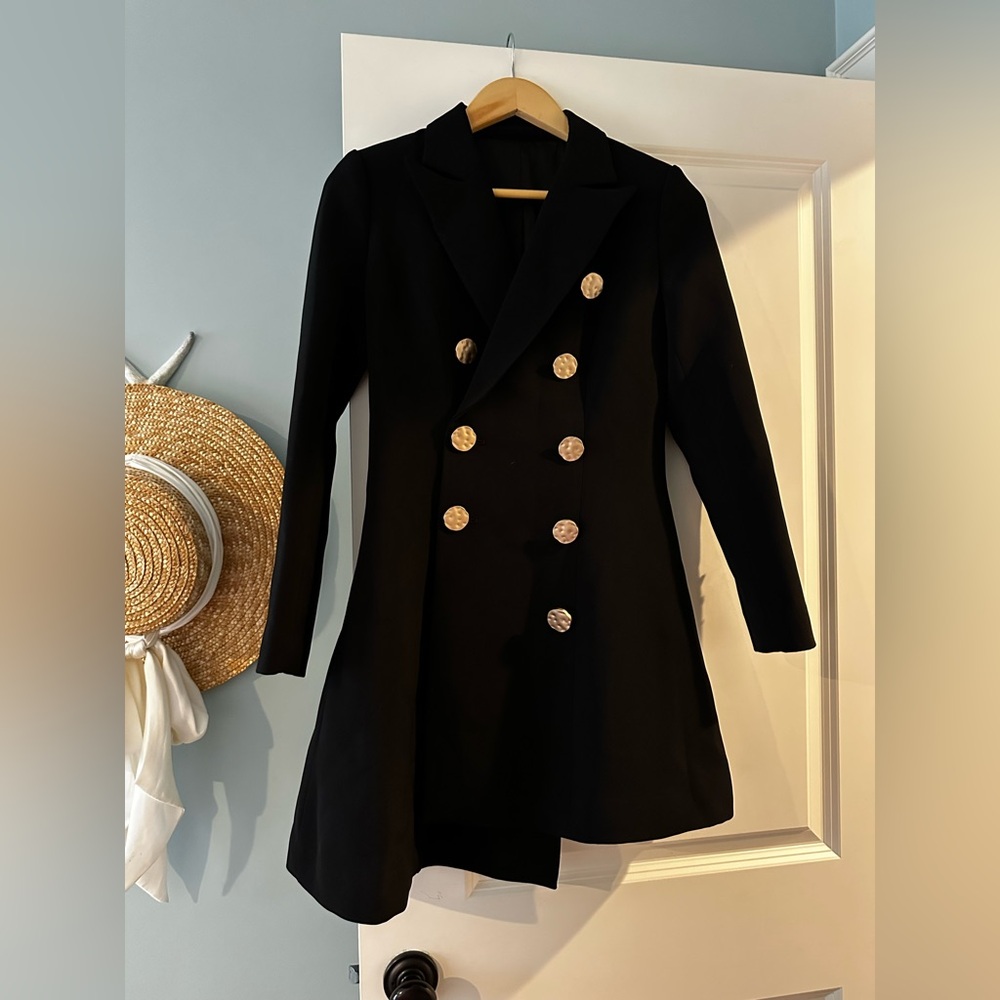 NWOT Made in Italy Assymetrical Military Pea Coat
